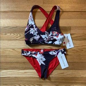 Athleta Wrap Bikini Top and Bottom - reversible - worn once